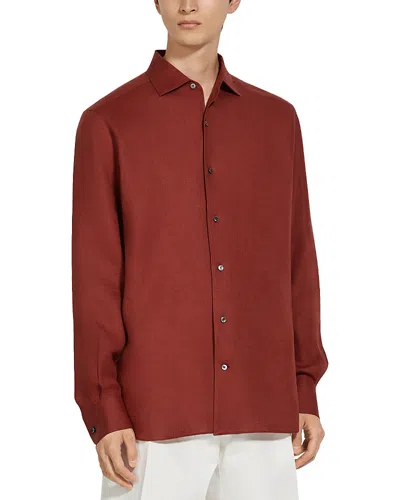 Zegna Orange Regular Fit Shirt In 316