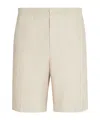 Zegna Oasi Lino Linen Shorts In Neutral