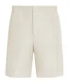 Zegna Off White Oasi Lino Bermuda Shorts In White