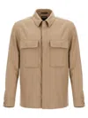 Shop Zegna Oasi Lino Overshirt In Beige