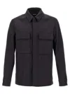 Zegna Oasi Lino Overshirt In Navy Blue