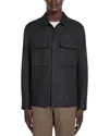 Zegna Oasi Lino Overshirt In Navy Blue