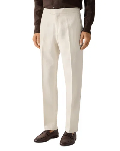 Zegna White Oasi Lino Pants In Gray