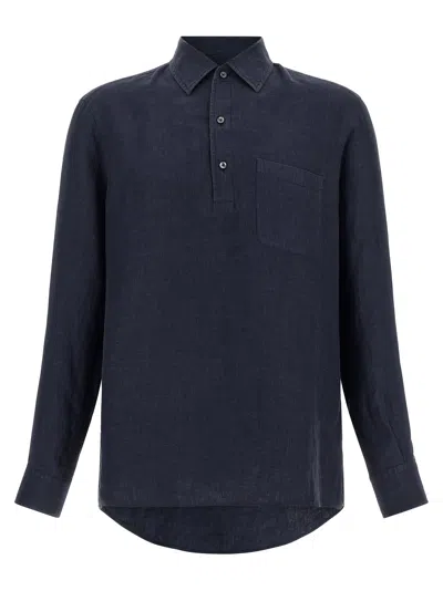 Zegna Polo Oasi Lino In Blue