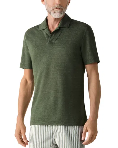 Zegna Oasi Lino Polo Shirt In Green