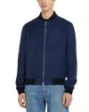 Zegna Jacket With Zip Navy Blue In Navy Blue