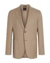 Zegna Oasi Lino Slim Fit Linen Jacket In Light Taupe