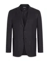 Zegna Vicuna Oasi Cashmere Blazer In Navy Blue