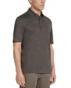 Zegna Oasi Lino Regular Fit Linen Polo Shirt In Dark Taupe
