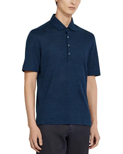 ZEGNA OASI LINO REGULAR FIT LINEN POLO SHIRT