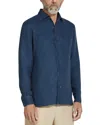 Zegna Oasi Lino Regular Fit Linen Shirt In Blue
