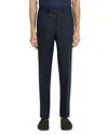 Zegna Oasi Lino Regular Fit Linen Trousers In Black