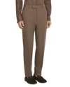 Zegna Oasi Lino Regular Fit Linen Trousers In Brown