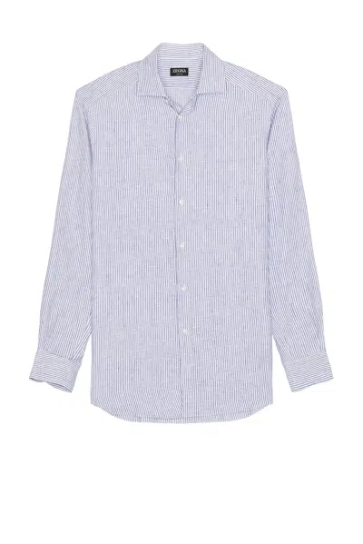 Zegna Oasi Lino Shirt In Multi