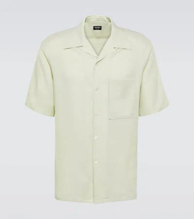 Zegna Oasi Lino Shirt In Green