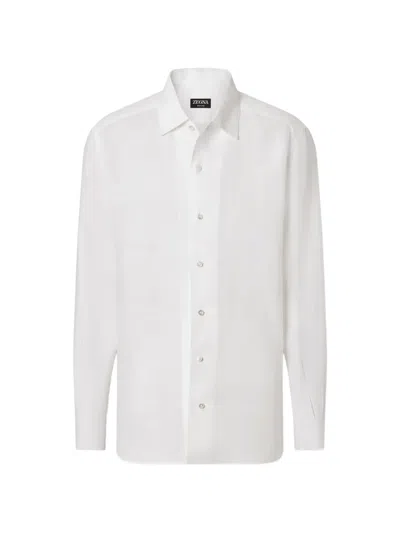 Zegna Oasi Lino Shirt In White
