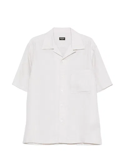 Zegna Oasi Lino Shirt In White