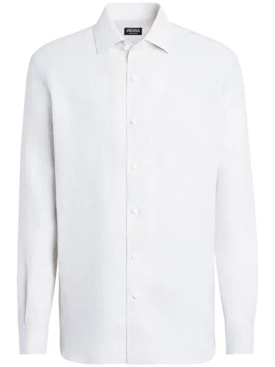 Zegna Oasi Lino Shirt In White