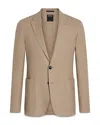Zegna Oasi Lino Slim Fit Linen Jacket In Brown