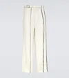 Zegna Oasi Lino Striped Linen Straight Pants In White