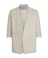Zegna Off White Oasi Lino Jacket In Nude
