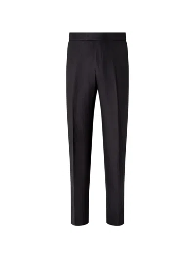 Zegna Oasi Lino Trousers In Blue