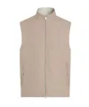 Zegna Oasi Lino Zipped Vest In Neutral