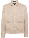 Zegna Oasi Long-sleeve Linen Overshirt In Neutrals