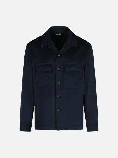 Zegna 'oasi' Night Blue Cashmere Shirt