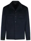 Zegna Oasi Night Blue Cashmere Shirt In Blue