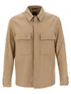 Zegna Linen Shirt Jacket In Beige