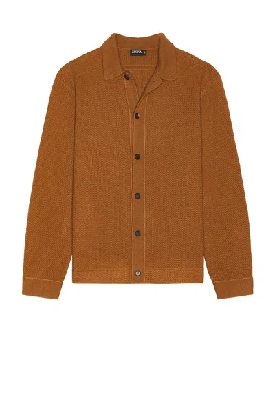 Zegna Oasi Overshirt In Dark Foliage