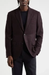 Zegna Oasi Plaid Cashmere Blazer In Plum