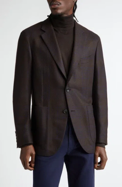 Zegna Oasi Single-breasted Cashmere Blazer In Dark Burgundy