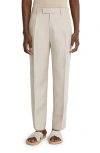 Zegna Elasticized Waist Regular Fit Linen Pants In Iuta