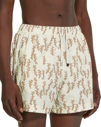 Zegna Oasi Printed Swim Trunks In Neutral