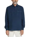 Zegna Oasi Linen Half-placket Shirt