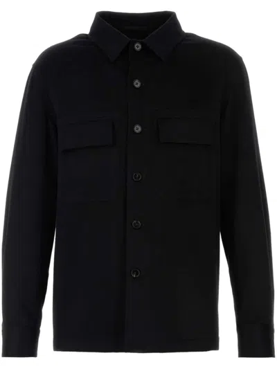 Zegna Oasi Cashmere Overshirt In Black