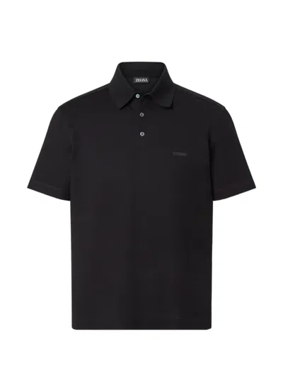 Zegna Oasi Short-sleeve Polo Shirt In Black