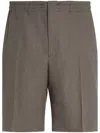 Zegna Oasi Lino Shorts In Gray