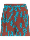 Zegna Oasi Lino Regular Fit Linen Shorts In Brown