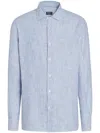 Zegna Stripe Oasi Linen Button-up Shirt In White