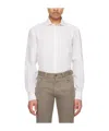 Zegna Micro Striped Trecapi Tailored Fit Long Sleeve Shirt In White