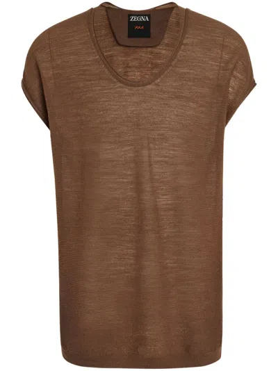 Zegna Oasi T-shirt In Brown
