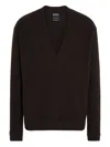 Zegna Oasi V-neck Cashmere Sweater In Brown