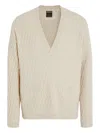 Zegna Oasi V-neck Sweater In Gold