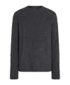 Zegna Dark Grey Mélange Oasi Cashmere Crewneck In Black