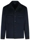 Zegna Oasi Night Blue Cashmere Shirt In Blue