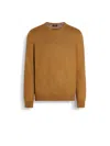 Zegna Crewneck Knitted Jumper In Brown