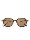 Zegna Light Brown Aluminum And Metal Sunglasses In Brown